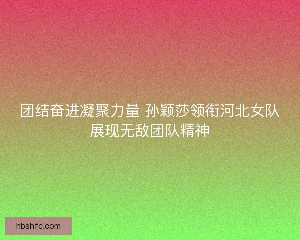 团结奋进凝聚力量 孙颖莎领衔河北女队展现无敌团队精神